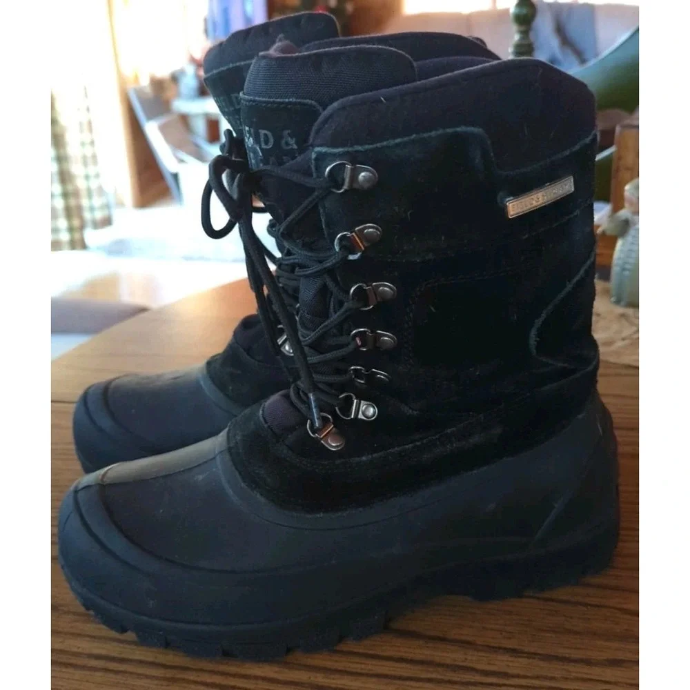 Field & Stream Boots Boys Size 6 Black Pac Winter Snow Thinsulate Waterproof‎ 3M
